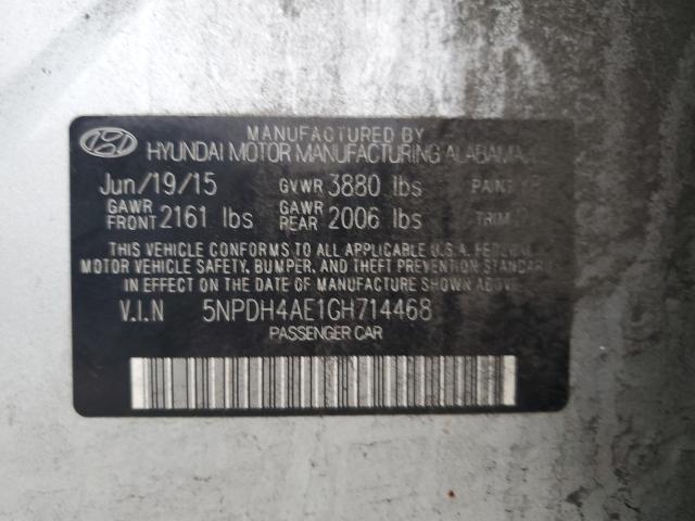 5NPDH4AE1GH714468 - 2016 HYUNDAI ELANTRA SE SILVER photo 12