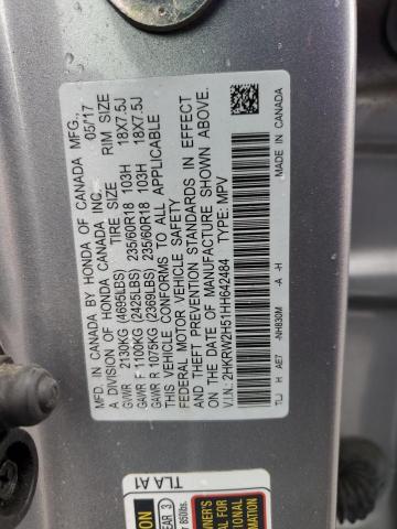 2HKRW2H51HH642484 - 2017 HONDA CR-V EX SILVER photo 12