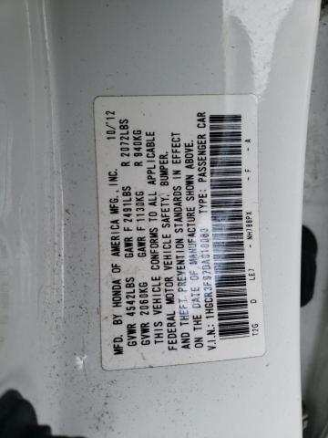 1HGCR3F97DA010083 - 2013 HONDA ACCORD TOURING WHITE photo 13