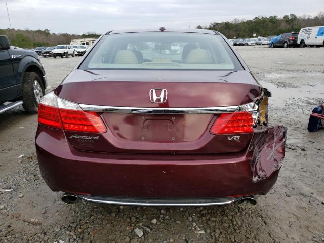 1HGCR3F85DA031814 - 2013 HONDA ACCORD EXL BURGUNDY photo 6