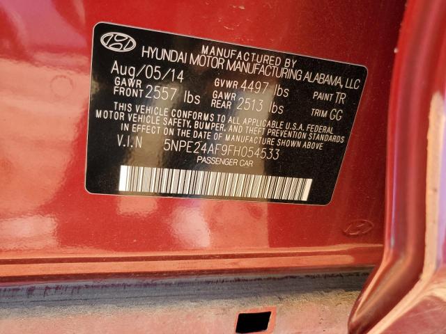 5NPE24AF9FH054533 - 2015 HYUNDAI SONATA SE RED photo 12