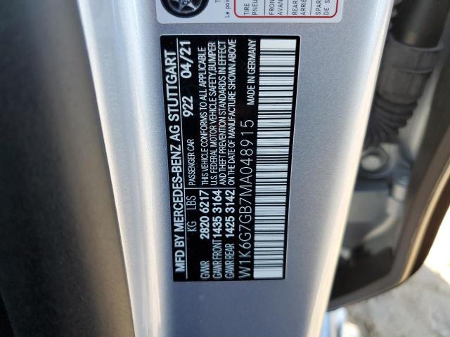 W1K6G7GB7MA048915 - 2021 MERCEDES-BENZ S 580 4MATIC SILVER photo 12