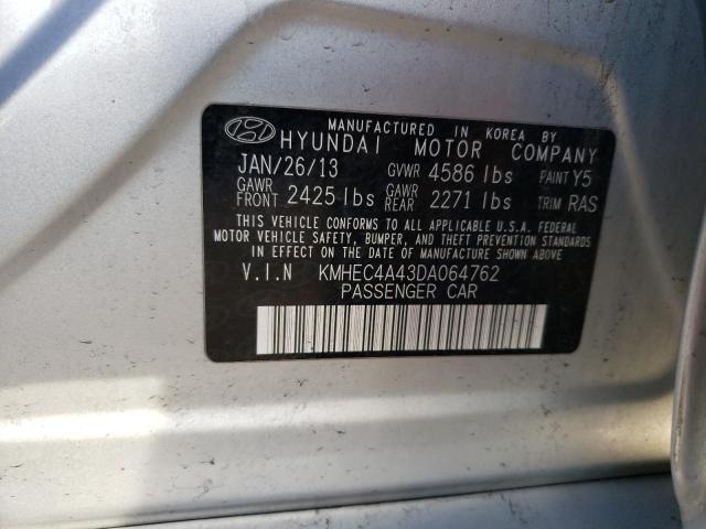 KMHEC4A43DA064762 - 2013 HYUNDAI SONATA HYBRID SILVER photo 12