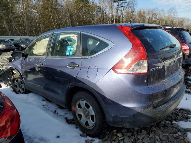 2HKRM4H36DH605893 - 2013 HONDA CR-V LX BLUE photo 2