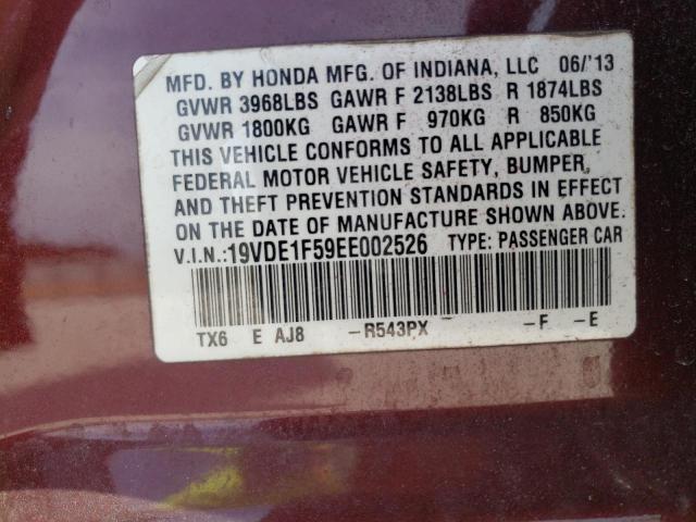 19VDE1F59EE002526 - 2014 ACURA ILX 20 PREMIUM BURGUNDY photo 12