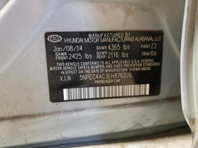 5NPEC4AC3EH876276 - 2014 HYUNDAI SONATA SE BLUE photo 12