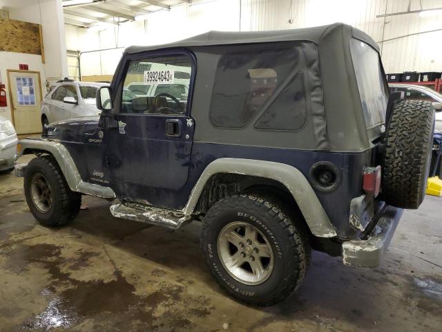 1J4FA49S05P316106 - 2005 JEEP WRANGLER / SPORT BLUE photo 2