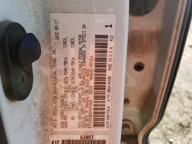 5TFAX5GN5HX093003 - 2017 TOYOTA TACOMA DOUBLE CAB 白色 照片 12