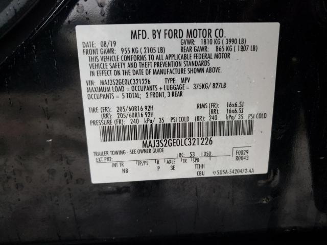 MAJ3S2GE0LC321226 - 2020 FORD ECOSPORT SE BLACK photo 14