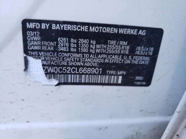 5UXZW0C52CL668901 - 2012 BMW X5 XDRIVE35D WHITE photo 13