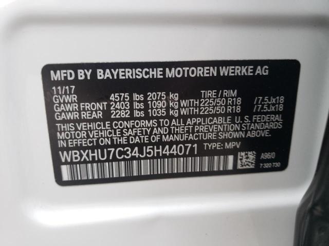 WBXHU7C34J5H44071 - 2018 BMW X1 SDRIVE28I WHITE photo 13