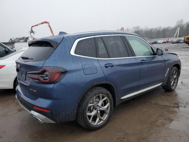 5UX53DP08R9U63702 - 2024 BMW X3 XDRIVE30I BLUE photo 3