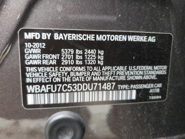 WBAFU7C53DDU71487 - 2013 BMW 535 XI GRAY photo 12