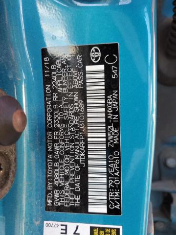 JTDKARFP1J3101689 - 2018 TOYOTA PRIUS PRIM Blau Foto 12