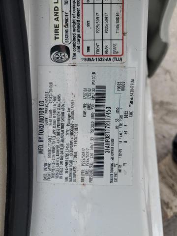 3FAHP08117R117453 - 2007 FORD FUSION SEL WHITE photo 12