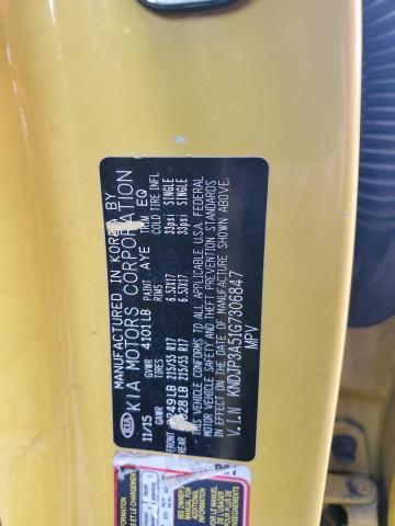 KNDJP3A51G7306847 - 2016 KIA SOUL + YELLOW photo 12