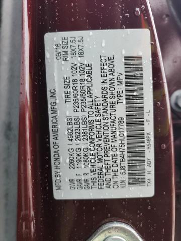 5J8TB4H75HL017789 - 2017 ACURA RDX ADVANCE MAROON photo 13