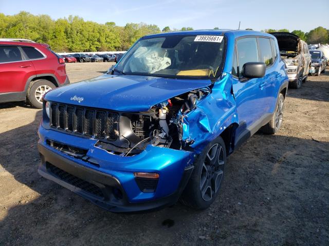 ZACNJAAB9LPL87068 - 2020 JEEP RENEGADE SPORT BLUE photo 2