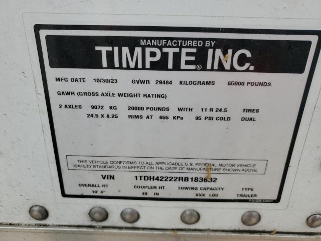 1TDH42222RB183632 - 2024 TIMP TRAILER SILVER photo 10