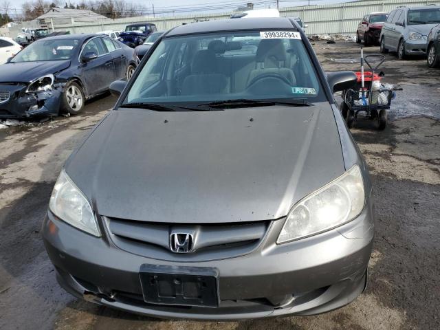 2HGES165X5H630900 - 2005 HONDA CIVIC LX GRAY photo 5