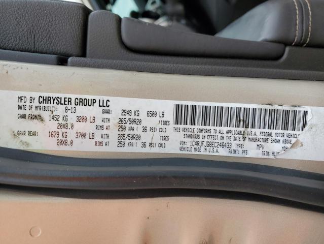 1C4RJFJG8EC246433 - 2014 JEEP GRAND CHER SUMMIT ბეჟი ფოტო 14