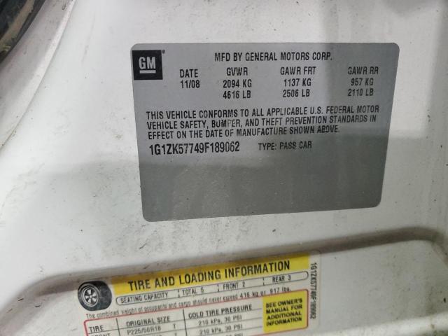 1G1ZK57749F189062 - 2009 CHEVROLET MALIBU LTZ 白色 照片 12