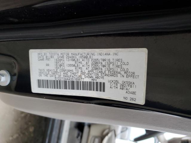 5TDZT34A43S169877 - 2003 TOYOTA SEQUOIA SR5 BLACK photo 13