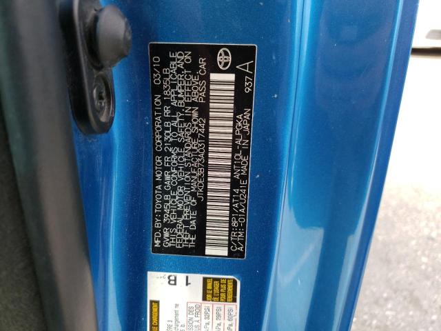 JTKDE3B73A0317442 - 2010 TOYOTA SCION TC 蓝色 照片 12