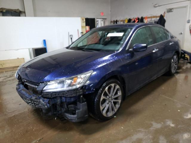 1HGCR2F54EA018702 - 2014 HONDA ACCORD SPORT BLUE photo 1