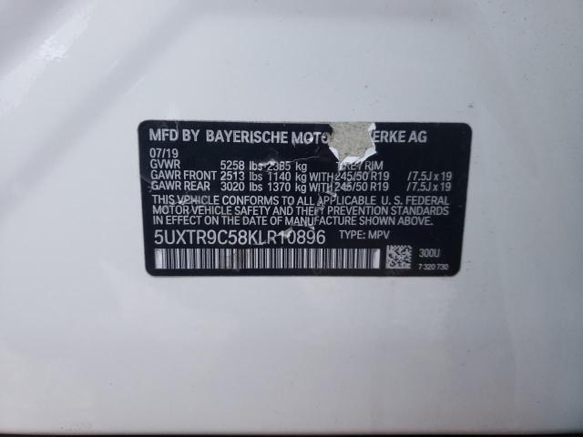 5UXTR9C58KLR10896 - 2019 BMW X3 XDRIVE30I Ақ фото 13