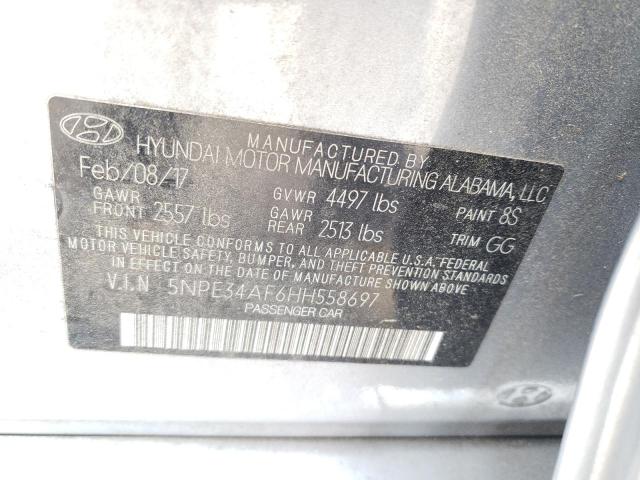 5NPE34AF6HH558697 - 2017 HYUNDAI SONATA SPORT SILVER photo 12