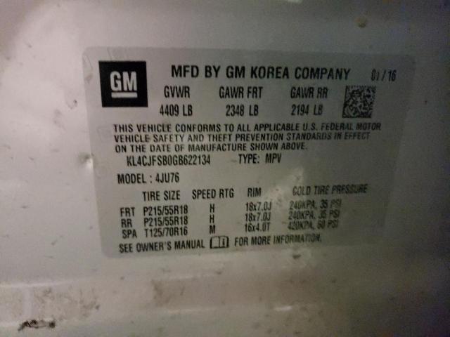 KL4CJFSB0GB622134 - 2016 BUICK ENCORE CONVENIENCE 银色 照片 12