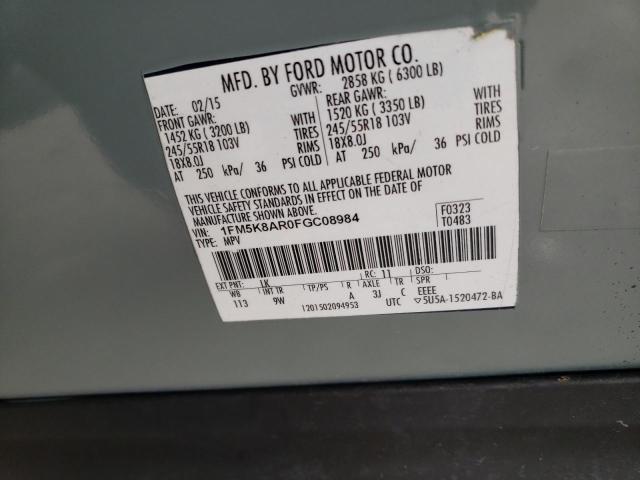 1FM5K8AR0FGC08984 - 2015 FORD EXPLORER POLICE INTERCEPTOR GREEN photo 13