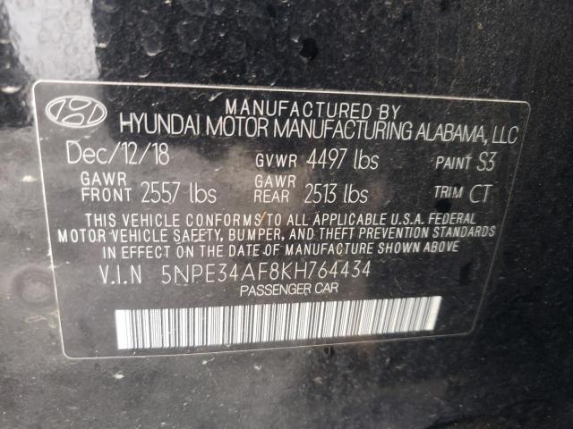 5NPE34AF8KH764434 - 2019 HYUNDAI SONATA LIMITED BLACK photo 12