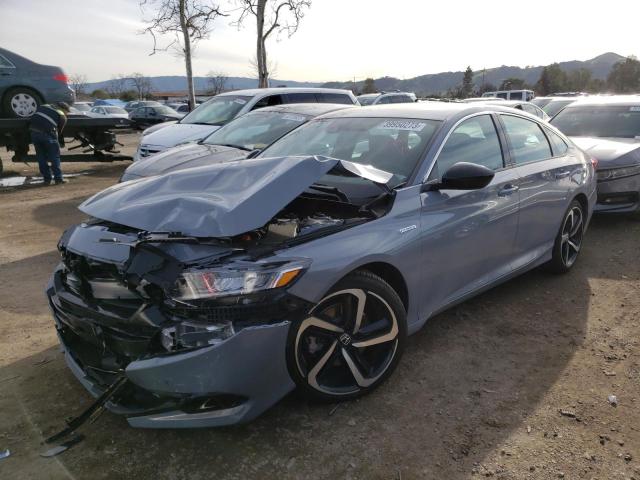 1HGCV3F2XNA029243 - 2022 HONDA ACCORD HYBRID SPORT GRAY photo 1