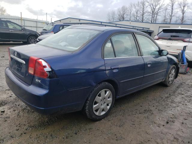 1HGES267X1L055749 - 2001 HONDA CIVIC EX BLUE photo 3