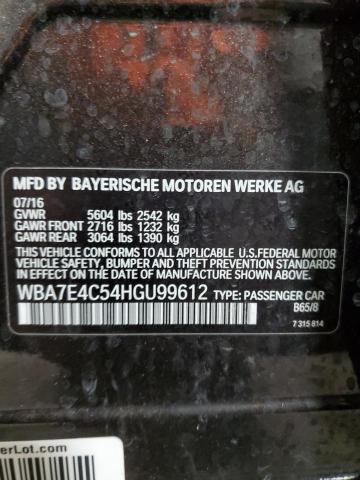 WBA7E4C54HGU99612 - 2017 BMW 740 XI CHARCOAL photo 13