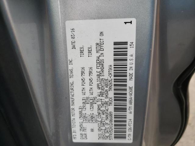 5TFRX5GN1GX066009 - 2016 TOYOTA TACOMA ACCESS CAB ვერცხლისფერი ფოტო 12