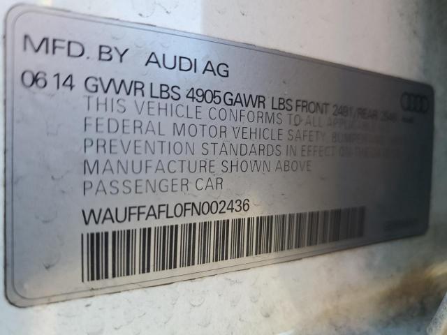 WAUFFAFL0FN002436 - 2015 AUDI A4 PREMIUM PLUS WHITE photo 12