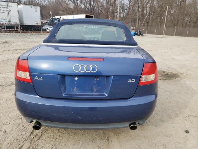 WAUAT48H93K014272 - 2003 AUDI A4 3.0 CABRIOLET BLUE photo 6