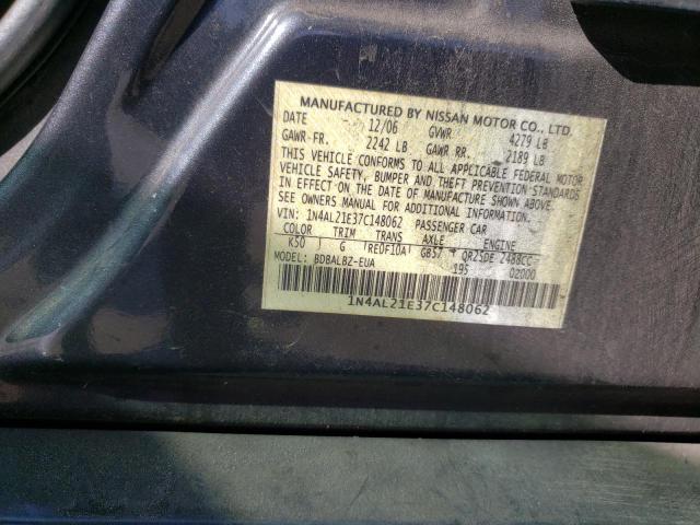 1N4AL21E37C148062 - 2007 NISSAN ALTIMA 2.5 BLUE photo 12