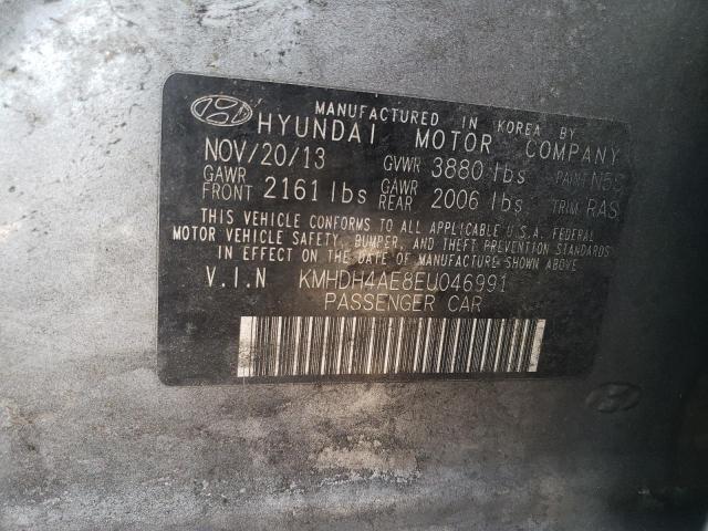 KMHDH4AE8EU046991 - 2014 HYUNDAI ELANTRA SE SILVER photo 12