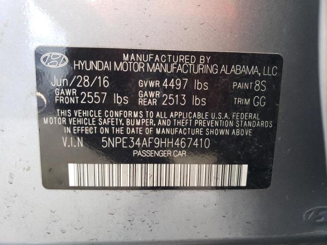 5NPE34AF9HH467410 - 2017 HYUNDAI SONATA SPORT SILVER photo 12