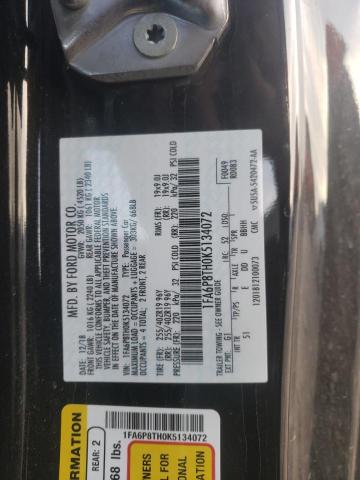 1FA6P8TH0K5134072 - 2019 FORD MUSTANG BLACK photo 12