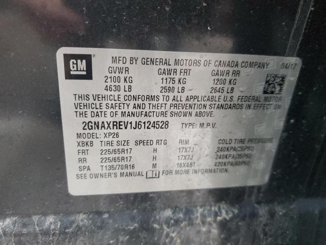 2GNAXREV1J6124528 - 2018 CHEVROLET EQUINOX LS GRAY photo 12