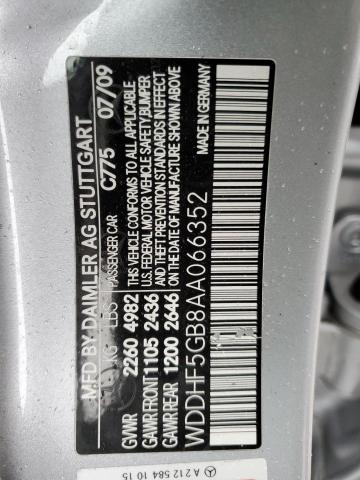 WDDHF5GB8AA066352 - 2010 MERCEDES-BENZ E 350 SILVER photo 12