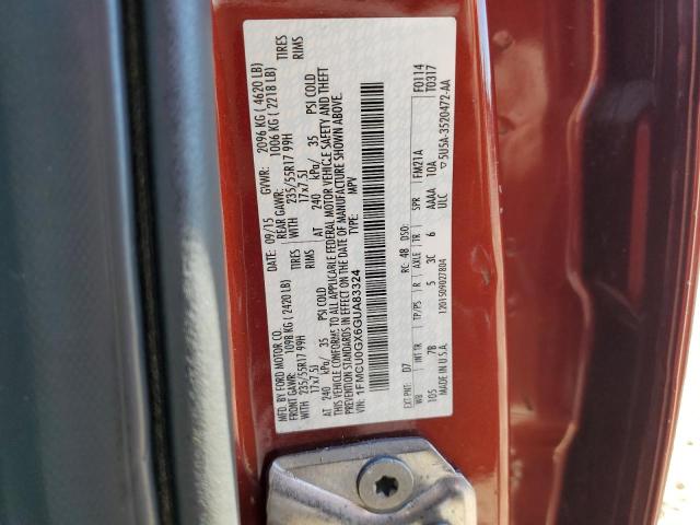 1FMCU0GX6GUA83324 - 2016 FORD ESCAPE SE RED photo 13