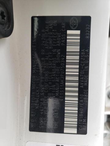 4T1S11AK3PU750342 - 2023 TOYOTA CAMRY SE NIGHT SHADE WHITE photo 12