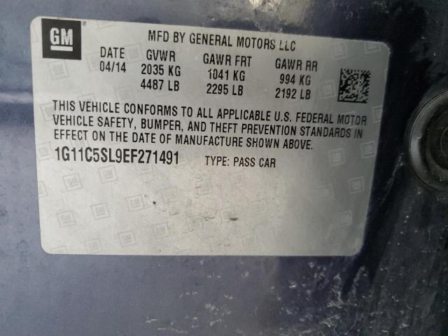 1G11C5SL9EF271491 - 2014 CHEVROLET MALIBU 1LT 蓝色 照片 12