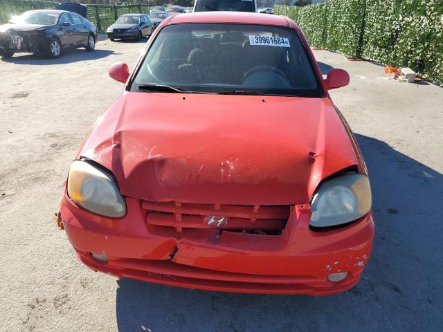 KMHCG35C34U286045 - 2004 HYUNDAI ACCENT GL RED photo 5